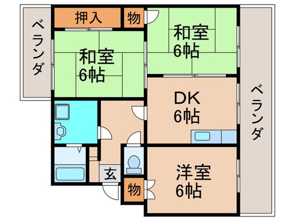 ロイヤルマンション国分の物件間取画像